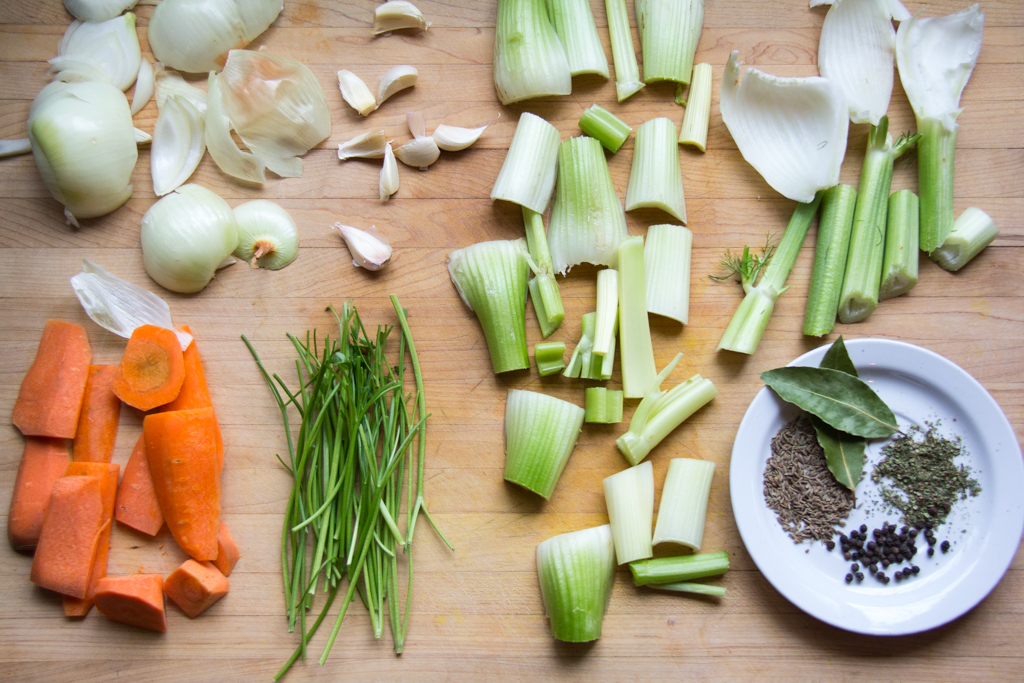 01-Prepare the vegetables (wash and cut) for the Mirepoix Vegetable Stock
