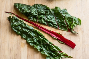 #1 Cut the Swiss chard leaves of the stems