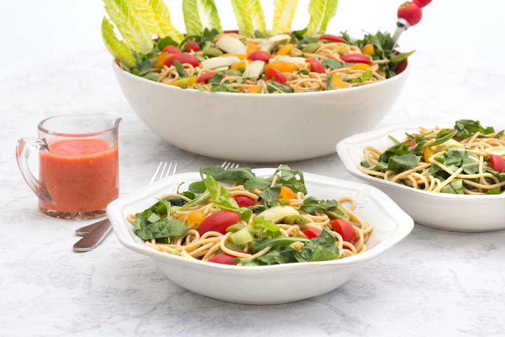 #13 Sunburst Tomato & Noodle Salad is ready to serve.