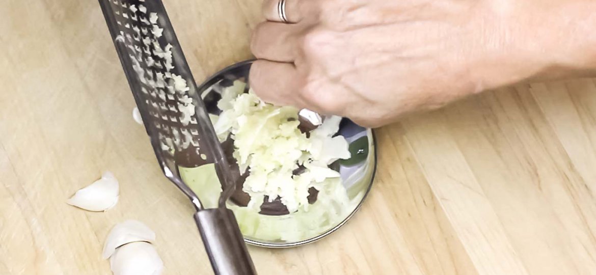10 Minute Garlic Tip from The Noil Kitchen: Wait 10 minutes after crushing, grating or chopping garlic before cooking.